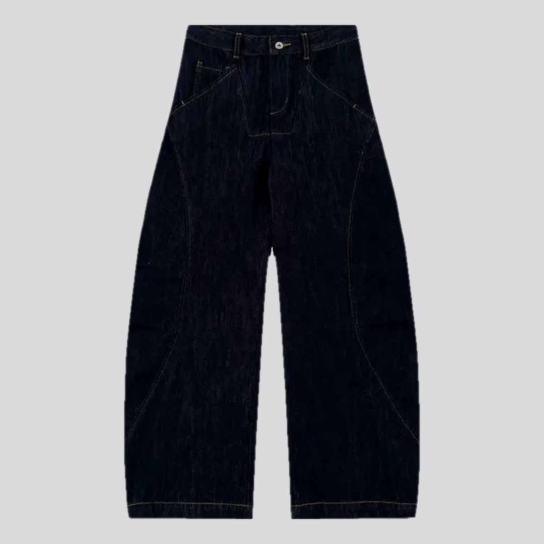 Contrast Pattern Baggy Jeans for Men | Jeans4you.shop