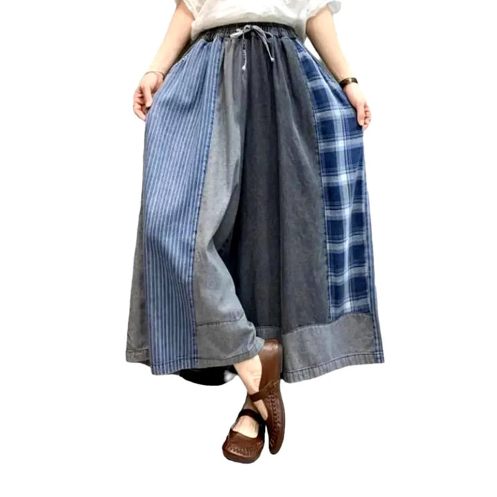 Culottes grey women's denim pants