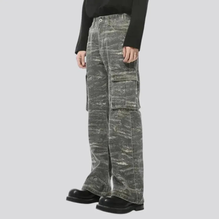 Mid rise stylish denim pants for men