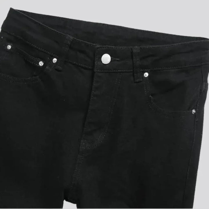 Frayed mid-waistline jeans
 for men