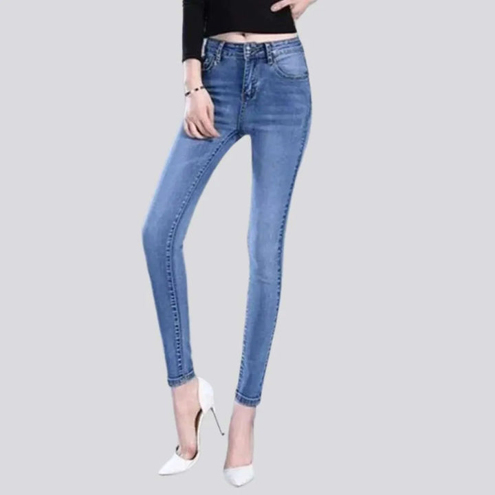 Casual women's sanded jeans