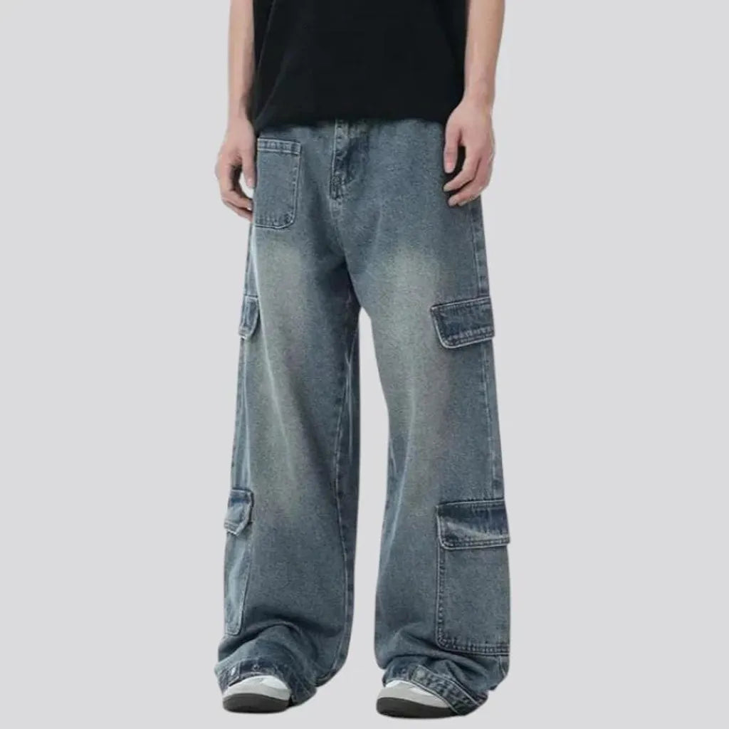 Faded lines jeans for men