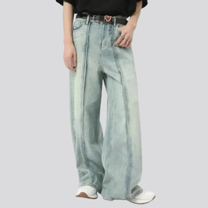 Mid rise front seams vintage men's jeans