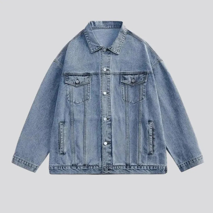 90s inspired street wear men's denim jacket