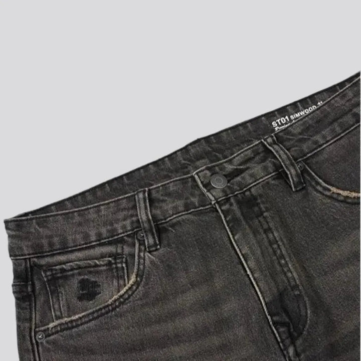 Stonewashed grey jeans
 for men