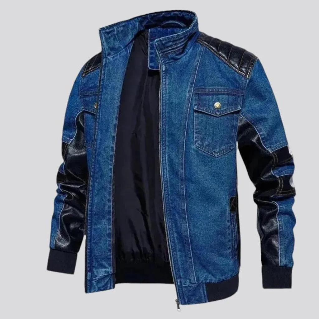 Stylish biker riding denim jacket for men