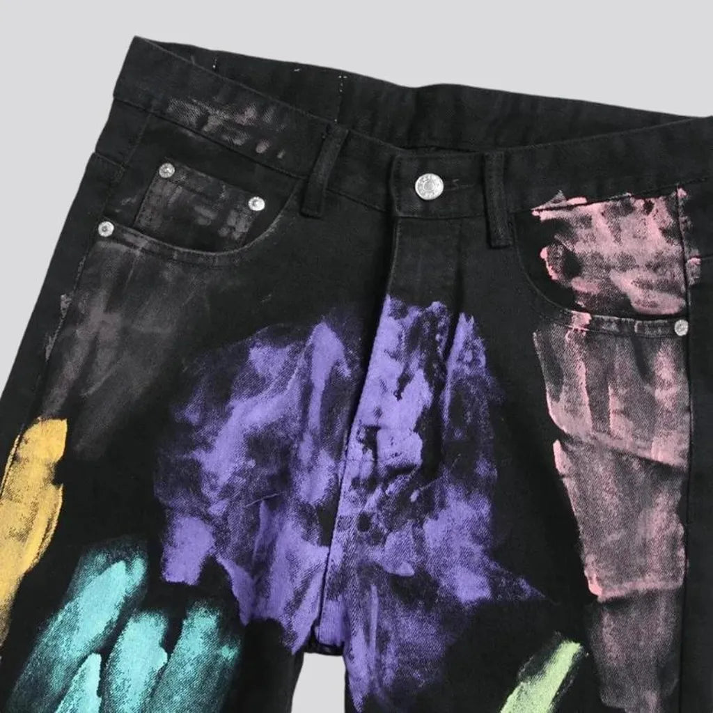 Fashion painted skinny jeans for men