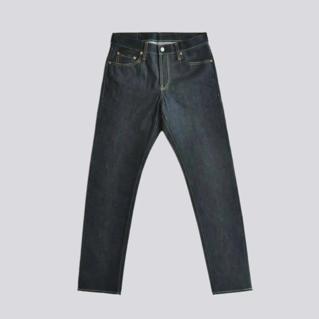 Straight raw men's selvedge jeans