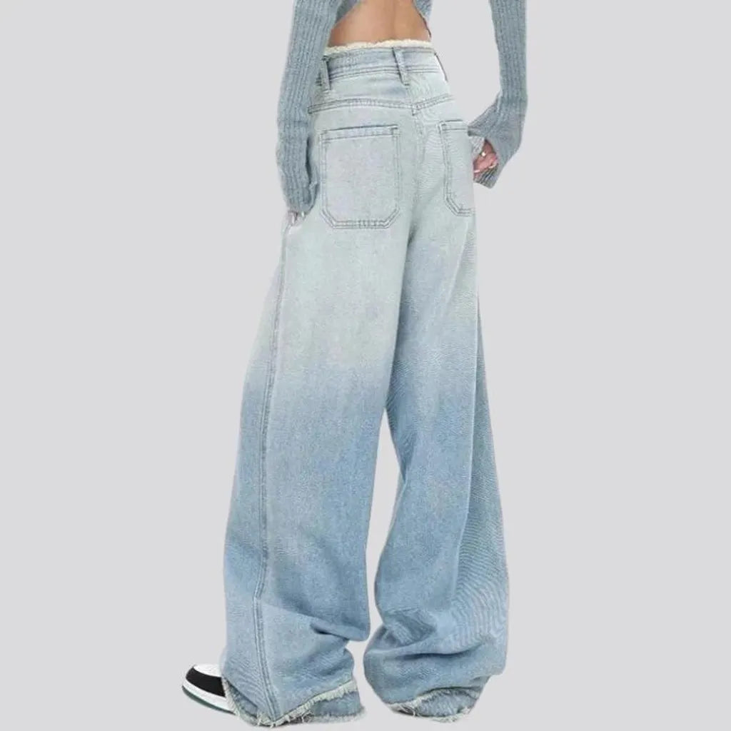 Baggy women's gradient jeans