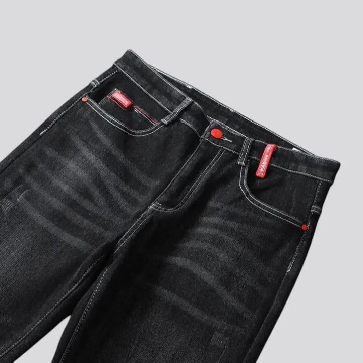 Lined slim-fit men's jeans