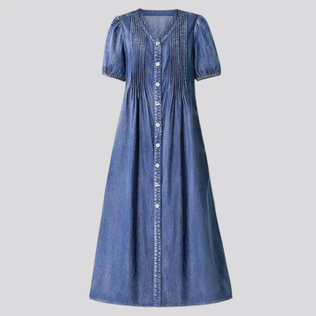 Casual maxi vintage denim dress