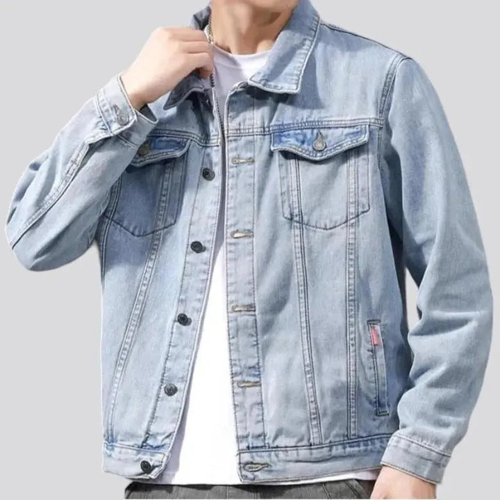 Classic sanded men's jean jacket