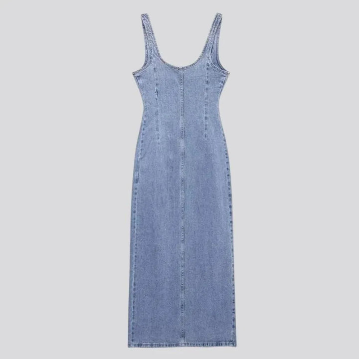 Light maxi jean dress