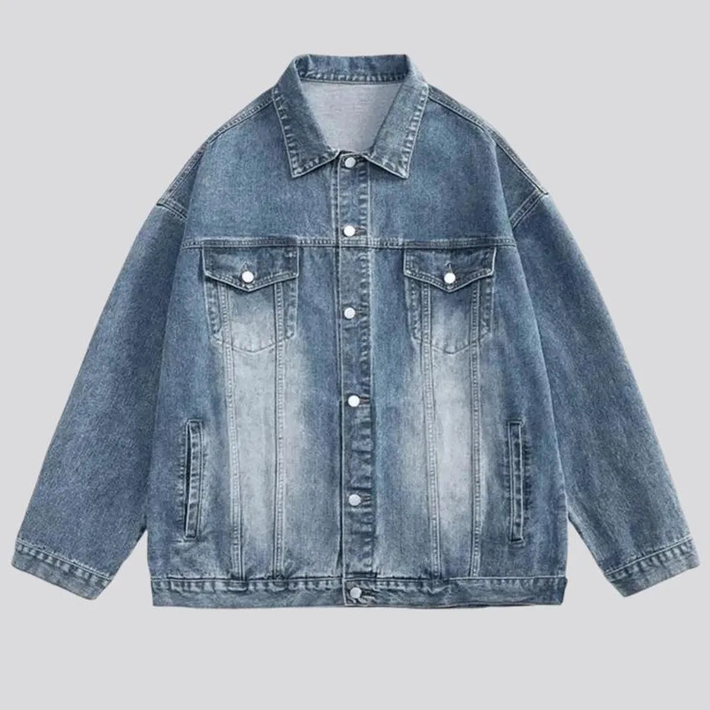 Fashionable regular fit 90s men's jean jacket