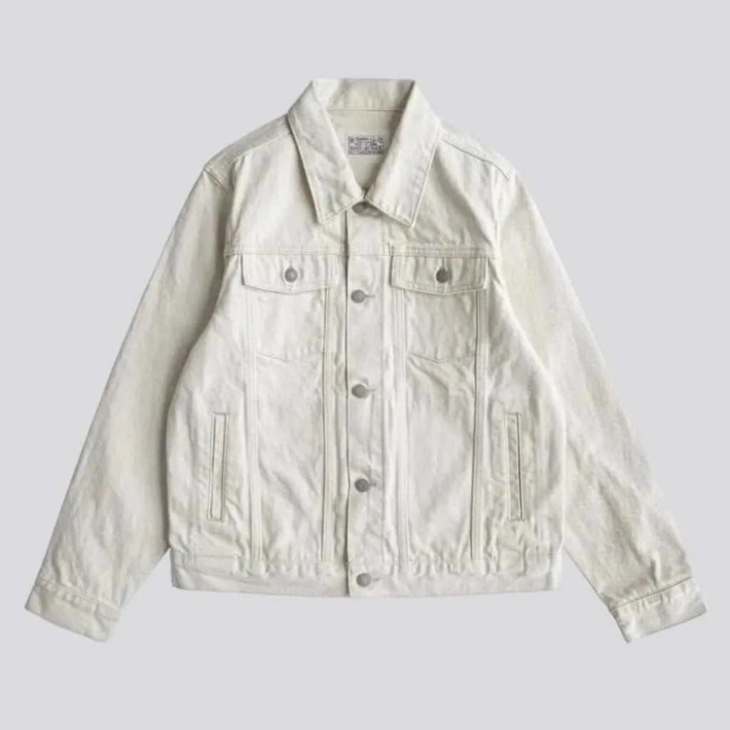Monochrome 14.5 oz self-edge jean jacket | Jeans4you.shop