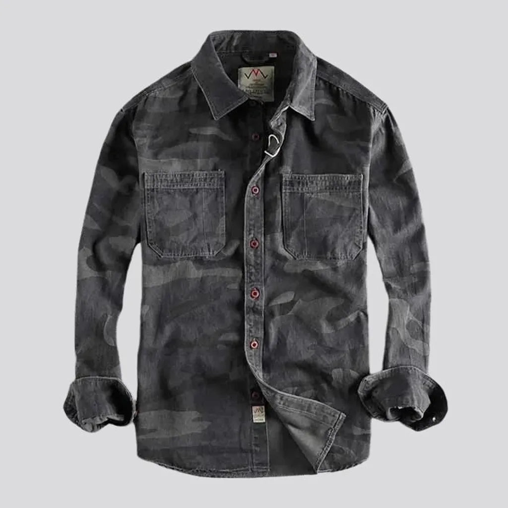 Slim fit men's denim shirt