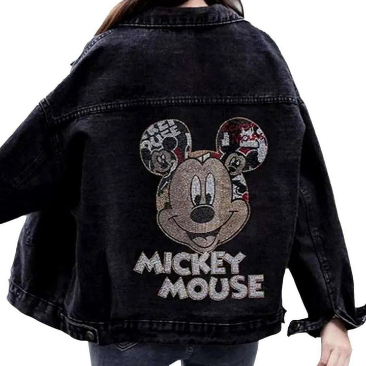 Disney back embroidery denim jacket