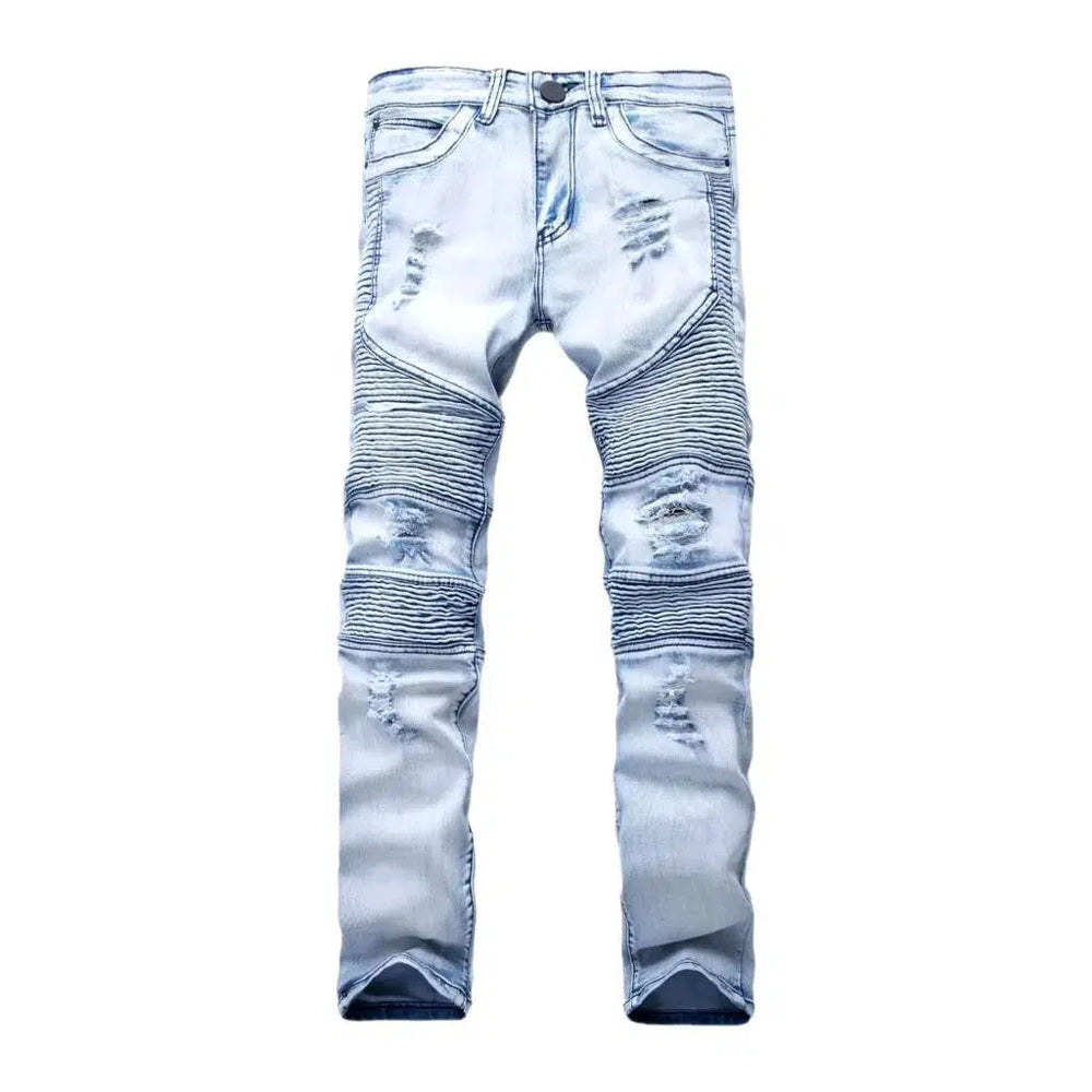 Distressed skinny men's moto jeans | Jeans4you.shop