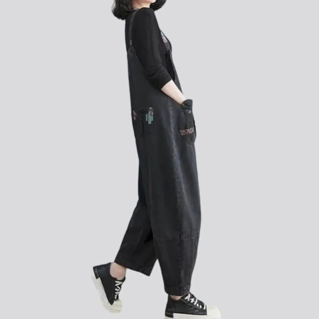 Baggy y2k denim overall for women