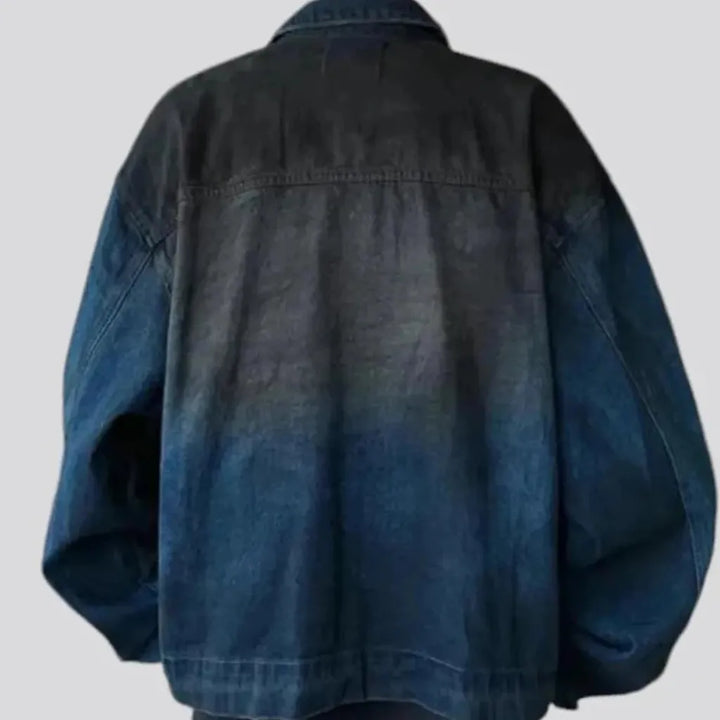 Street style oversized fit men's denim jacket