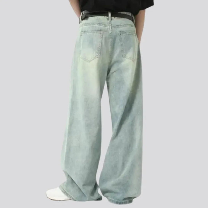 Mid rise front seams vintage men's jeans