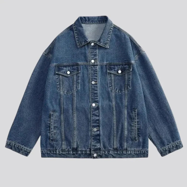 90s inspired street wear men's denim jacket