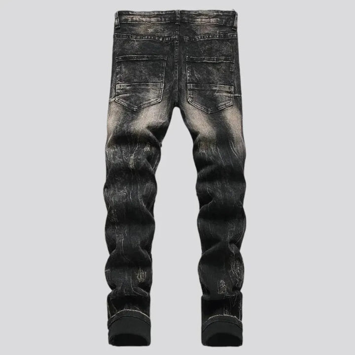 Skinny fit vintage acid wash jeans for men