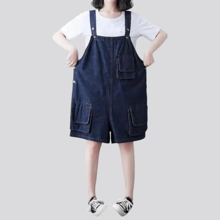 Baggy fashion jeans romper
 for ladies