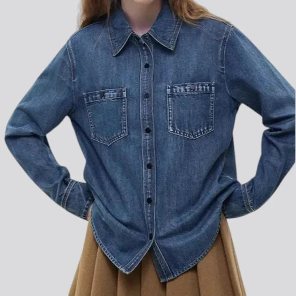 Casual fit women's denim shirt