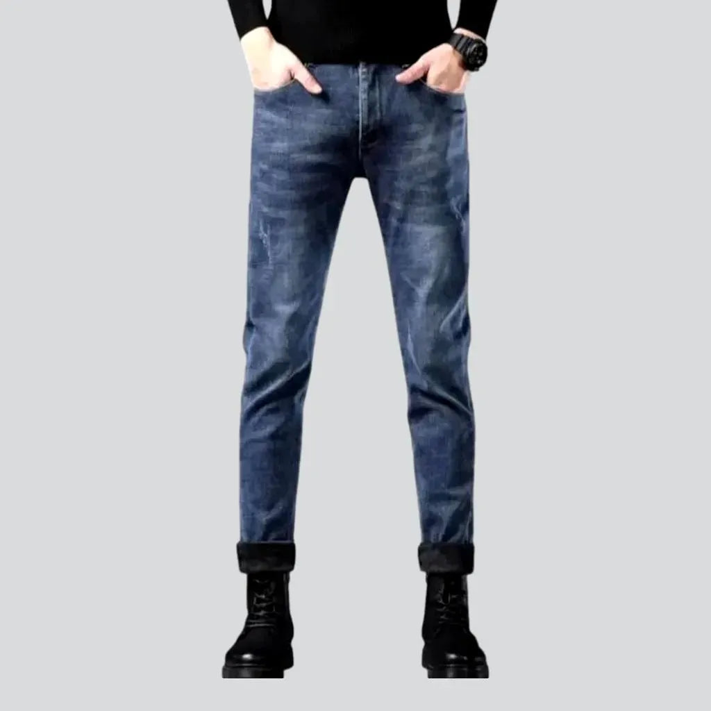 Slim fit lined casual men's jeans