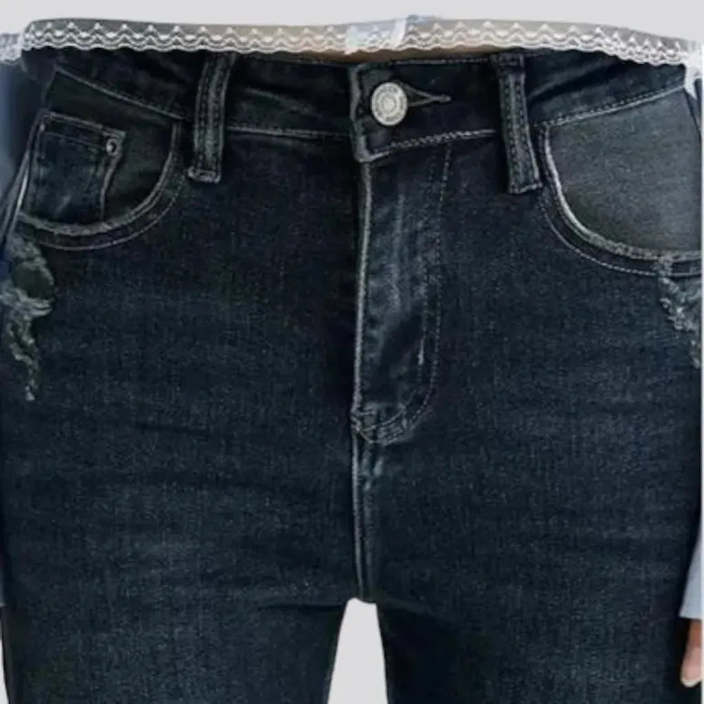 Straight women's dark-wash jeans