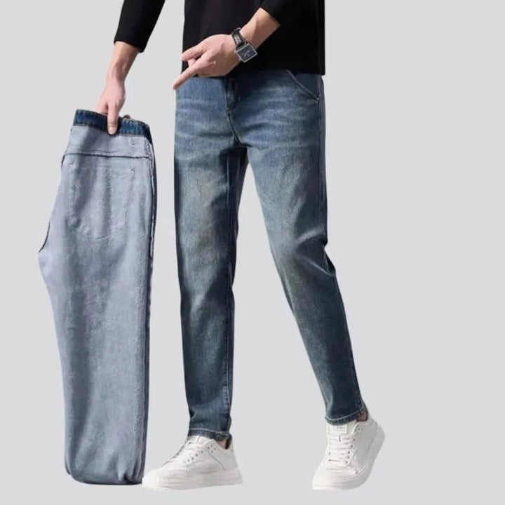 Casual faded mid rise jeans for men