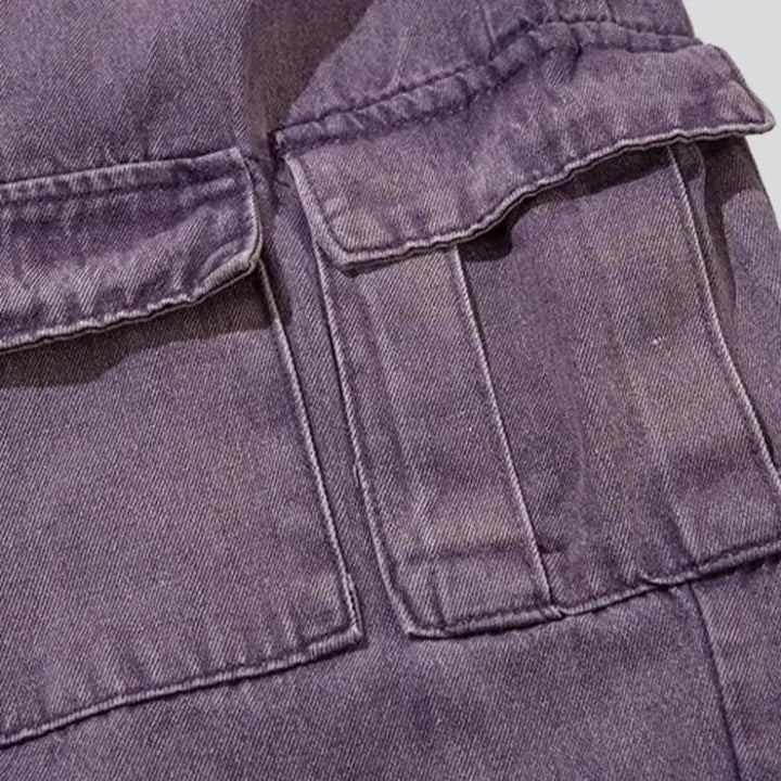High-waist women's violet jeans