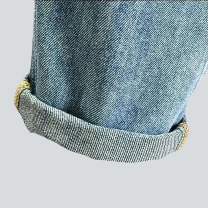 Trendy style frayed men's jeans