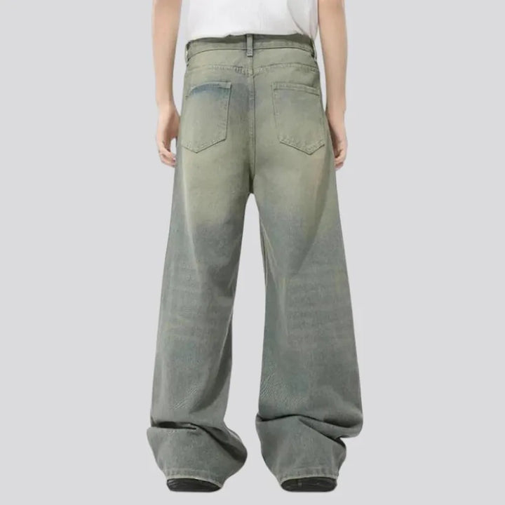 Fashion soft faded wash men's jeans