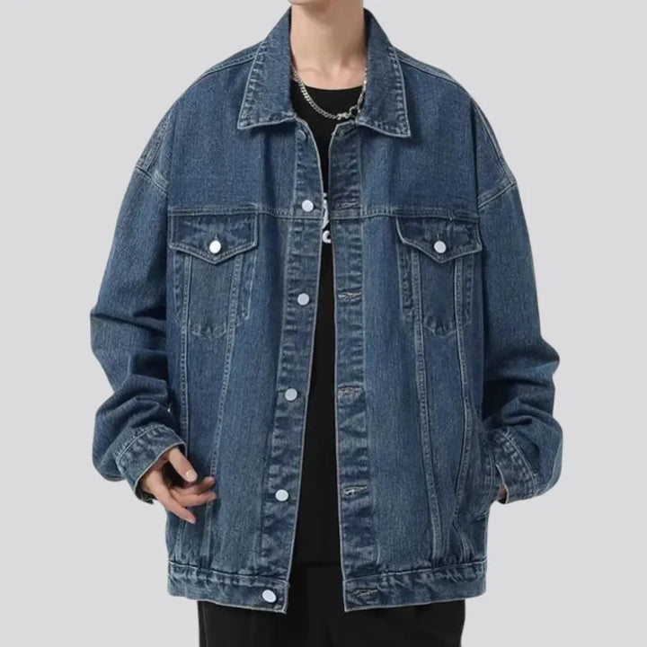 90s inspired street wear men's denim jacket