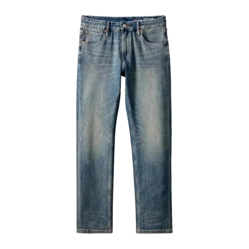 Vintage Light Wash Stretchable Men's Jeans - Blue