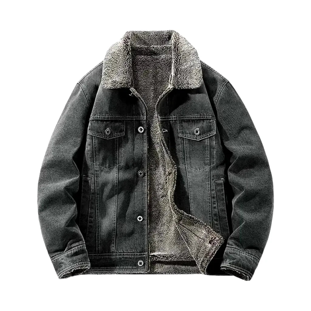 Classic Men's Denim Jacket - Grey