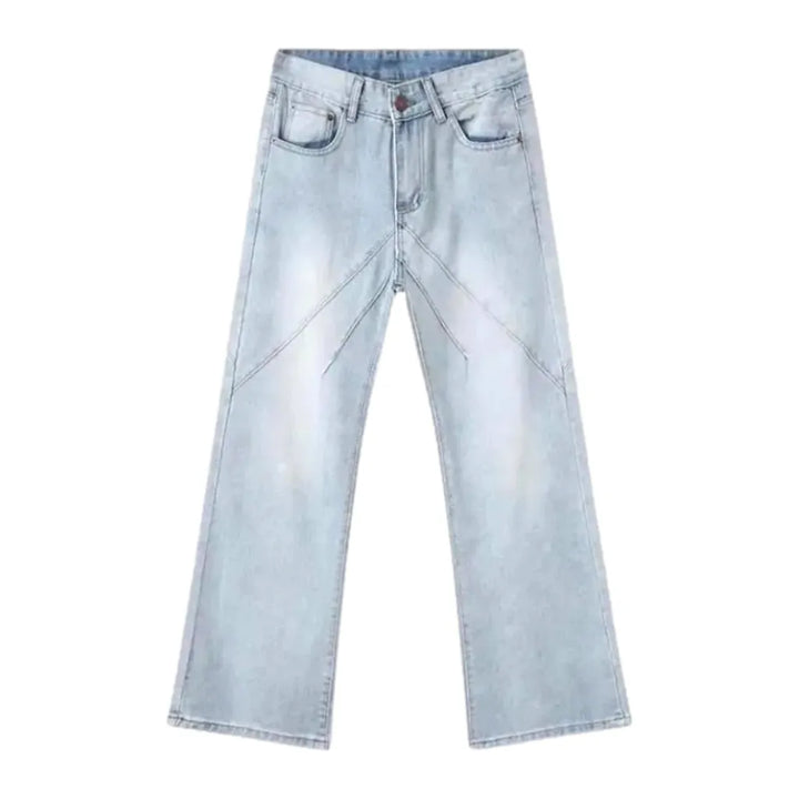 Light Wash Baggy Men's Jeans - Light Blue