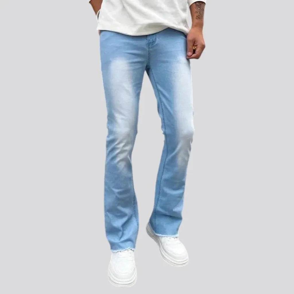 Mid rise sanded men's jeans