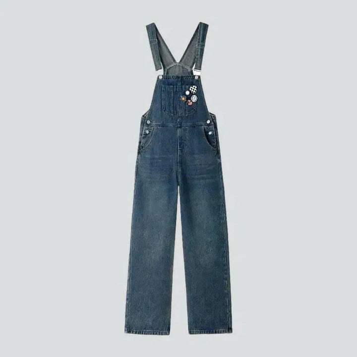 Embellished women's jean dungaree | Jeans4you.shop