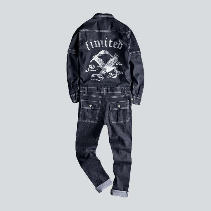 Embroidered denim jumpsuit for men | Jeans4you.shop