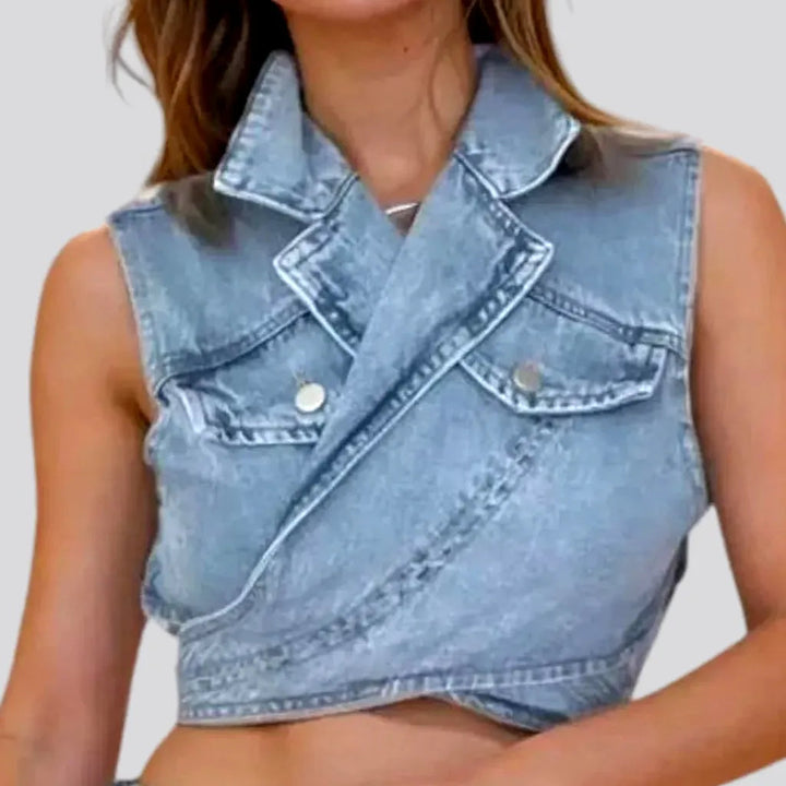 Extra-large Stylish Multi-layer Women's Denim Vest | Jeans4you.shop