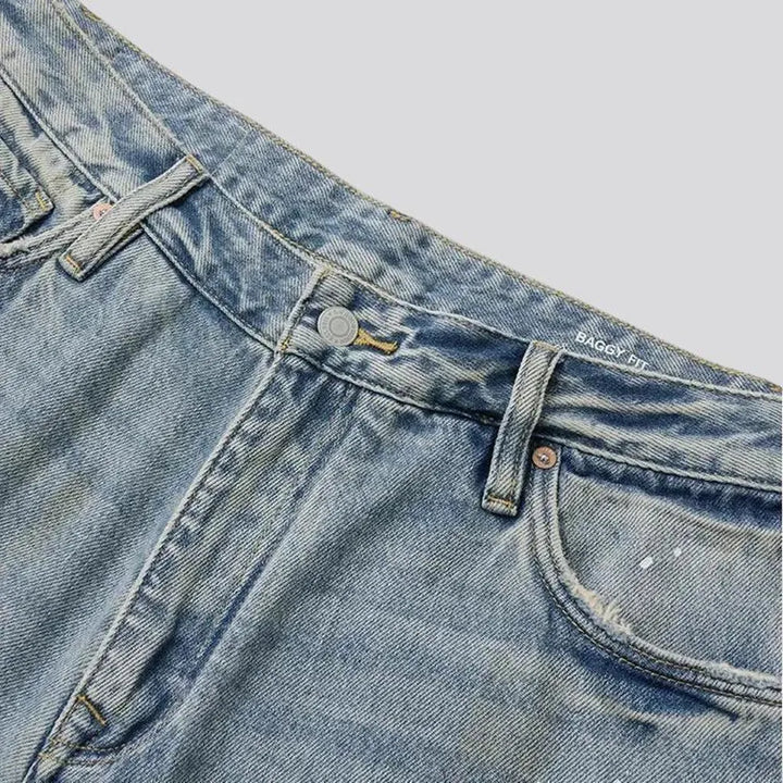 Vintage light wash baggy men's jeans