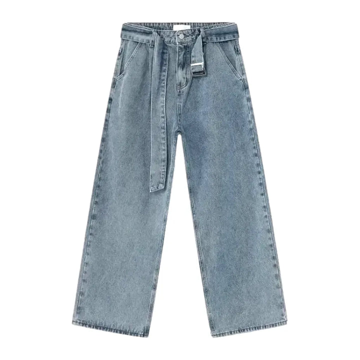 Light Wash Boho Jeans for Men - Light Blue