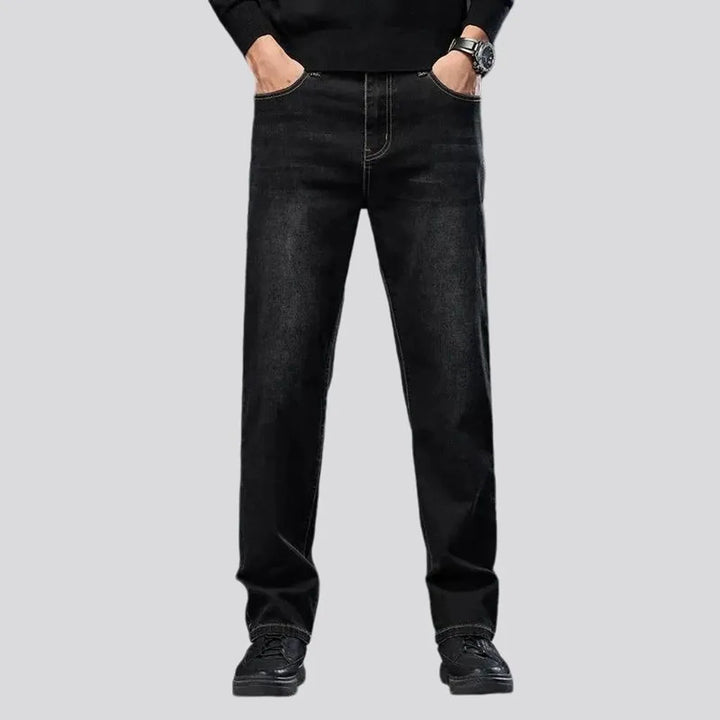 Retro tapered high-rise casual men's jeans