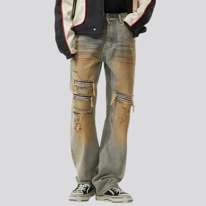 Boho style men's jeans