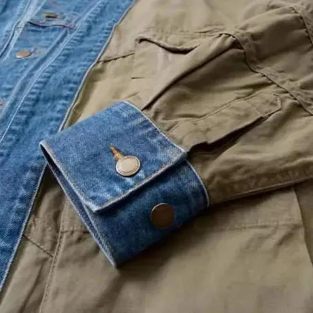 Cargo pockets oversized men's denim jacket