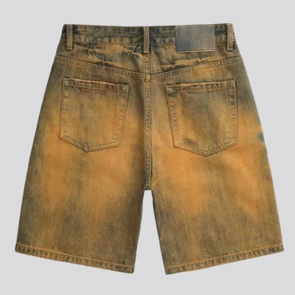 Whiskered men's jean shorts