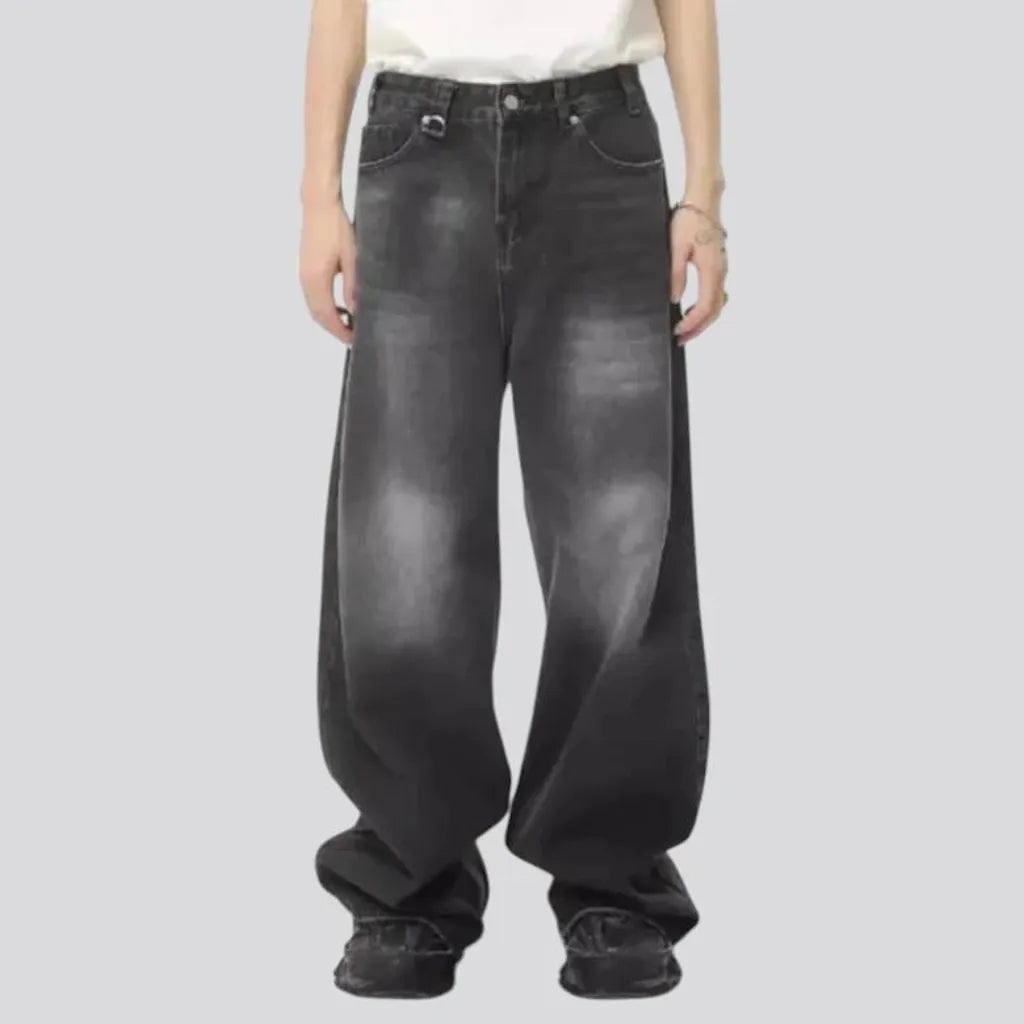 Retro stonewashed style men's jeans